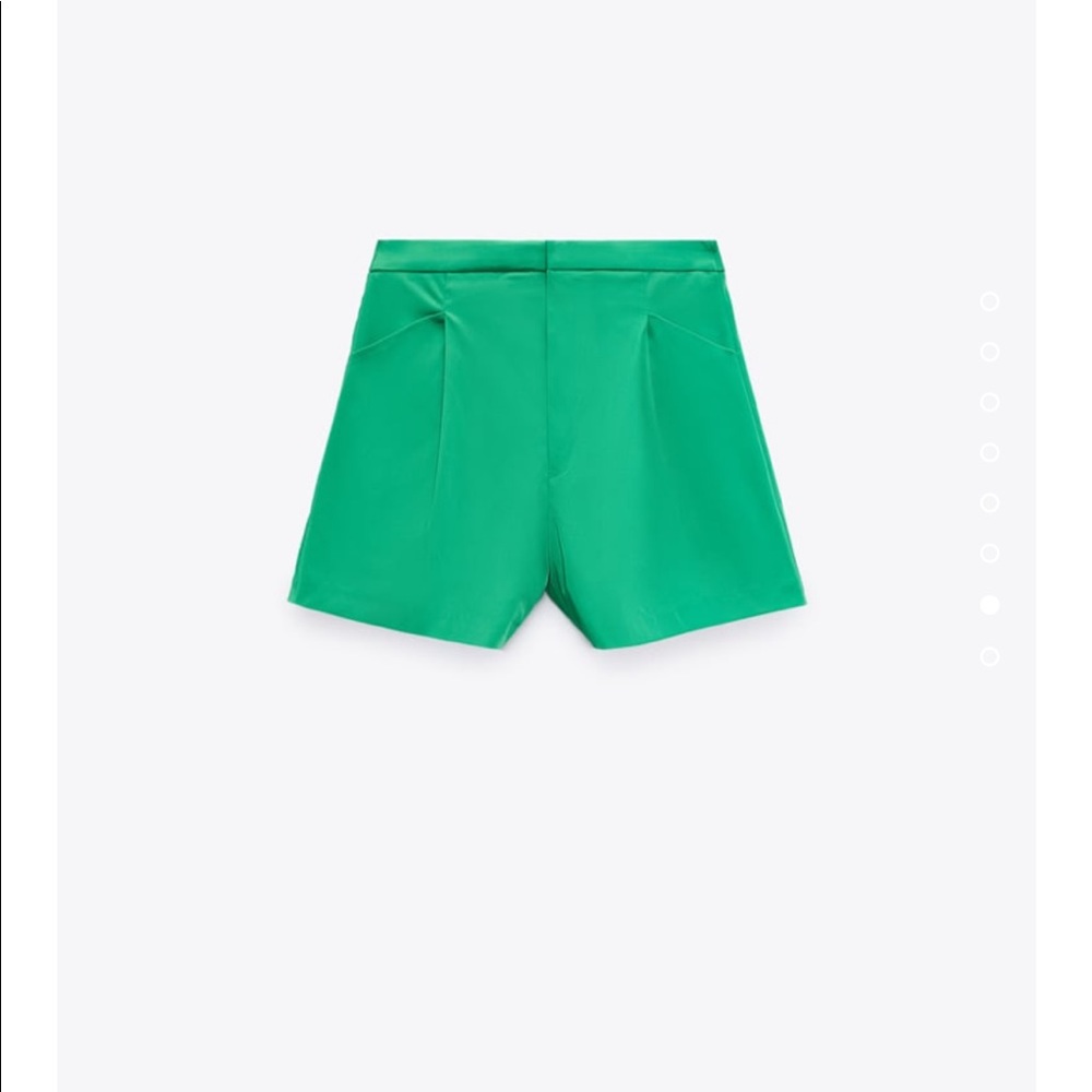 ZARA green satin shorts